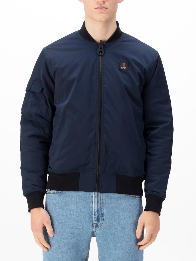 Luke 1977 Blue Suzhou Reversible Bomber Jacket - Image 1 of 12 Luke 1977 Blue Suzhou Reversible Bomber Jacket - Image 1 of 12