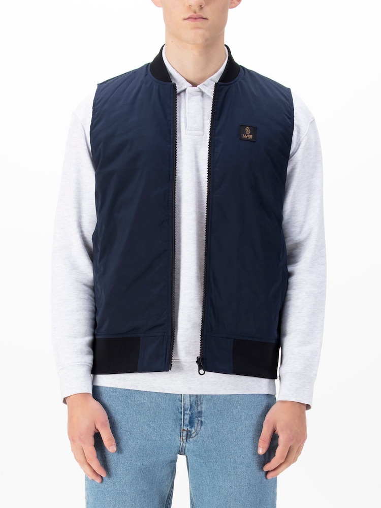 Luke 1977 Blue Hefei Reversible Bomber Gilets - Image 1 of 10