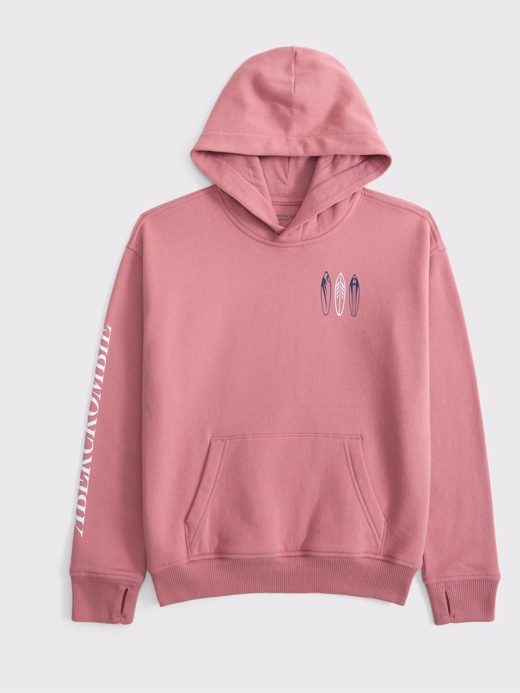 Abercrombie & Fitch Blue Back Graphic Hoodie - Image 1 of 2