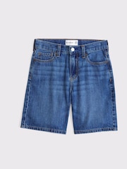 أزرق فاتح - Abercrombie & Fitch Blue Baggy Denim Shorts - صورة 1 من 3
