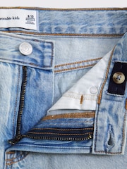 أزرق - Abercrombie & Fitch Blue Baggy Denim Shorts - صورة 10 من 10