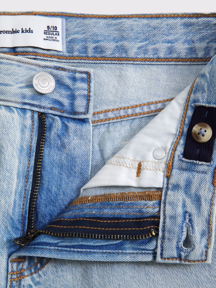 أزرق - Abercrombie & Fitch Blue Baggy Denim Shorts - صورة 10 من 10