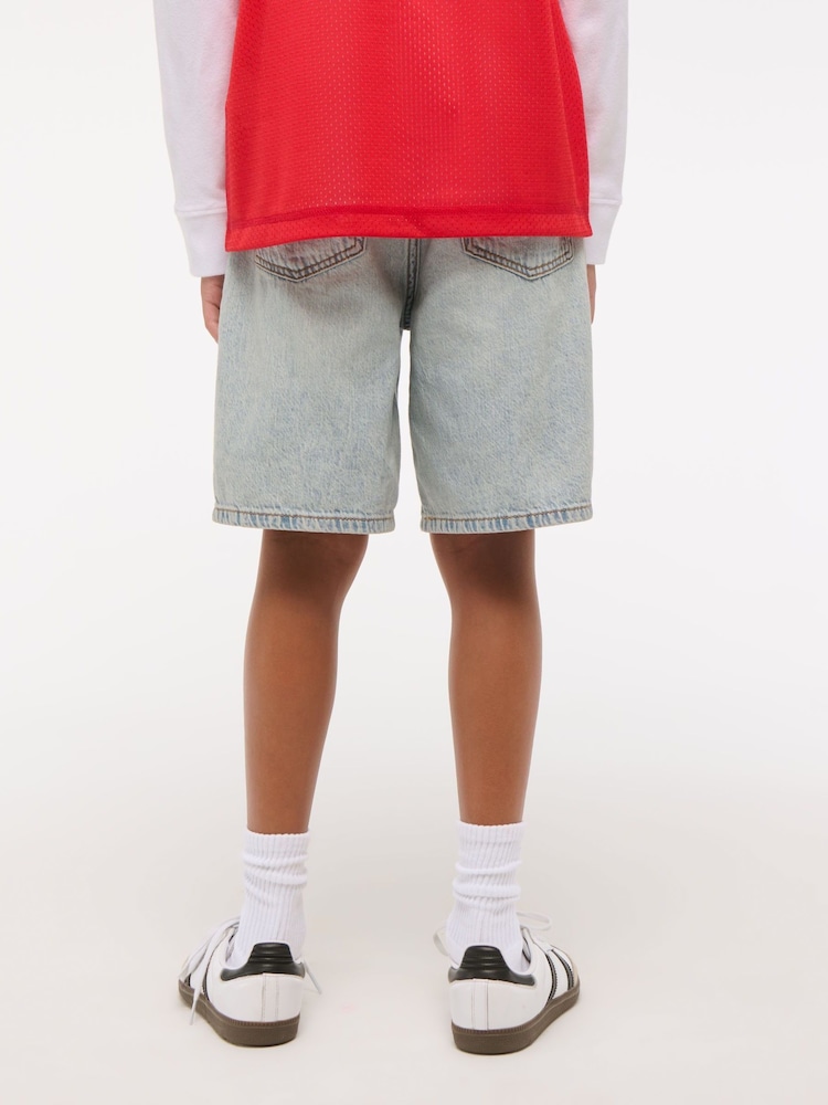 Abercrombie & Fitch Blue Baggy Denim Shorts - Image 5 of 10