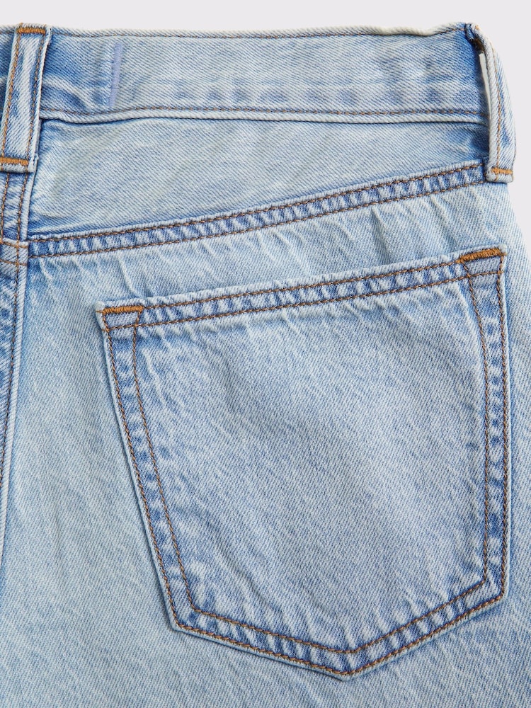 Abercrombie & Fitch Blue Baggy Denim Shorts - Image 9 of 10