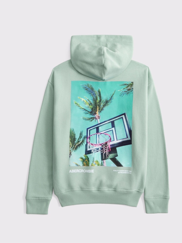 Abercrombie & Fitch Cream Back Graphic Hoodie - Image 2 of 2