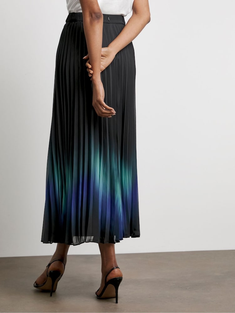 Joanna Hope Blue Pleated Ombre Skirt - Imagen 2 de 4