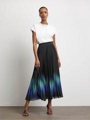 Joanna Hope Blue Pleated Ombre Skirt - Imagen 3 de 4