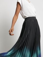 Joanna Hope Blue Pleated Ombre Skirt - Imagen 4 de 4