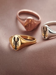 Personalised  Posh Totty Designs Gold Tone Lobster Signet Ring - Image 2 of 3