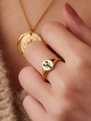 Personalised  Posh Totty Designs Gold Tone Lobster Signet Ring - Image 3 of 3