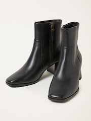 FatFace Black Flared Heel Leather Boot - Image 2 of 3