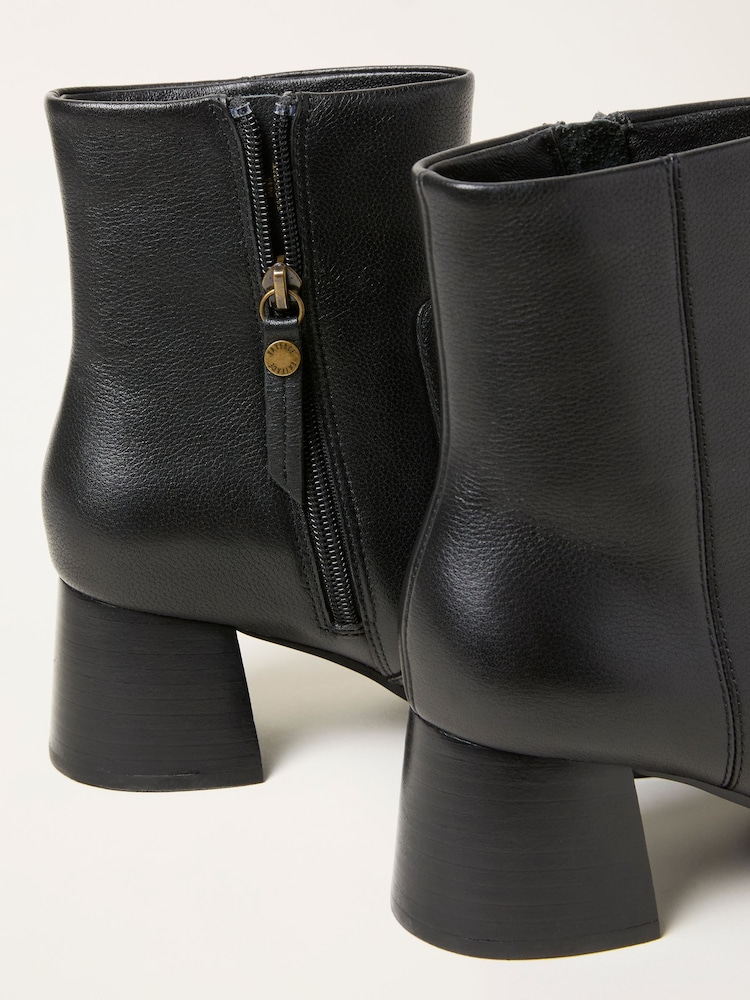 FatFace Black Flared Heel Leather Boot - Image 3 of 3