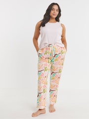 Simply Be Pink Ribbed Vest Pyjamas Set 2 Pack - Image 2 of 5