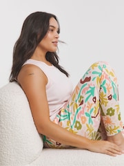 Simply Be Pink Ribbed Vest Pyjamas Set 2 Pack - Image 4 of 5