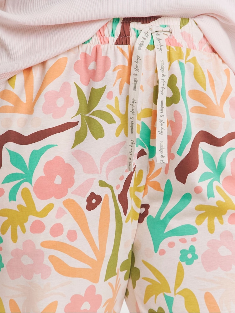 Simply Be Pink Ribbed Vest Pyjamas Set 2 Pack - Image 5 of 5