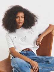 Simply Be Oversized Crochet Butterfly T-Shirt - Imagen 1 de 4