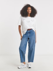 Simply Be Oversized Crochet Butterfly T-Shirt - Imagen 3 de 4