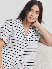 Simply Be Mono Stripe Pretty Secrets Pyjama Set - صورة 3 من 4
