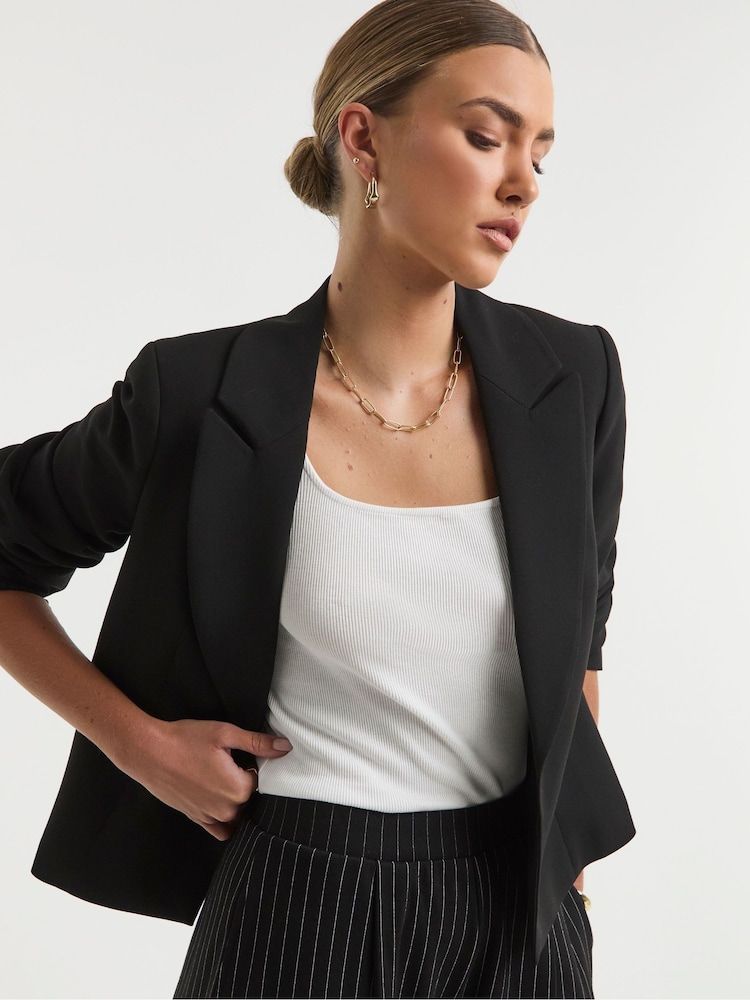 Simply Be Black Oversized Cropped Blazer - Image 1 of 5