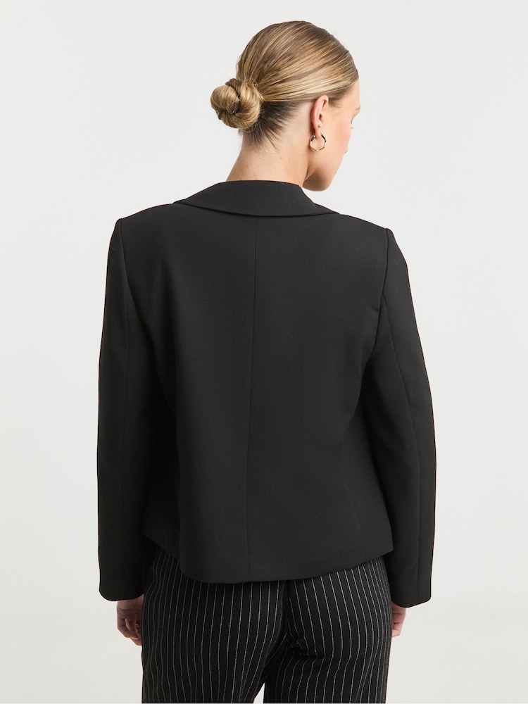 Simply Be Black Oversized Cropped Blazer - Image 2 of 5