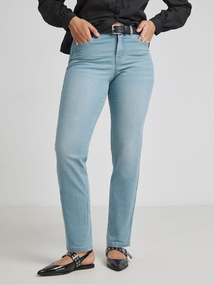 Simply Be Blue Boyfriend 24/7 Jeans - Image 1 of 5