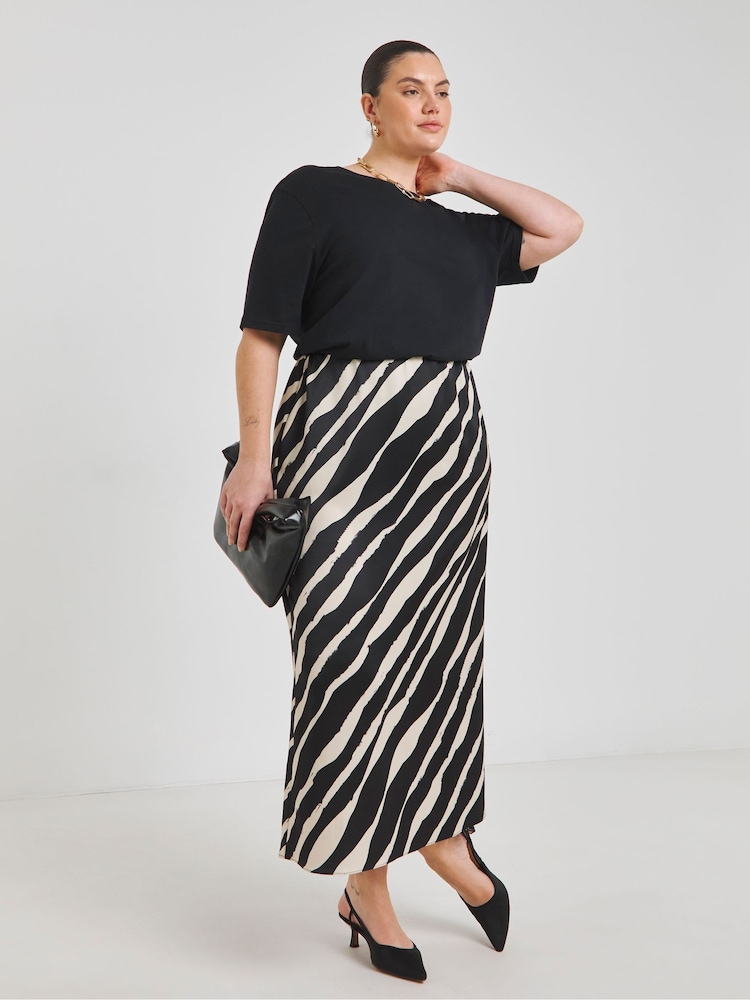 Simply Be White Satin Maxi Skirt - Image 1 of 4