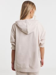 Simply Be White Reverse Loopback Detail Hoodie - Image 3 of 4