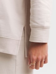 Simply Be White Reverse Loopback Detail Hoodie - Image 4 of 4