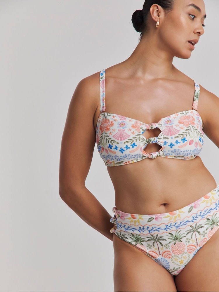 Simply Be White Knot Detail Bikini Set - Image 2 of 4