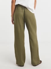Simply Be Green Linen Wide Leg Trousers - Image 2 of 4