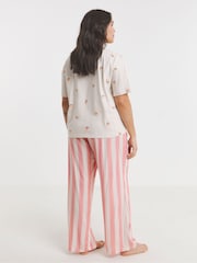 Simply Be Red Stripe Print Pyjamas Set - Image 2 of 4