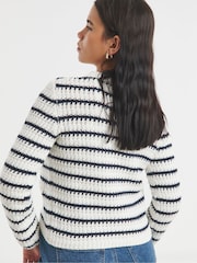 Simply Be Black Stripe Boxy Contrast Cardigan - Image 3 of 4