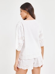 Simply Be Palm Print Palm Print Broderie Beach Co-Ord - Image 2 of 4