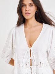 Simply Be Palm Print Palm Print Broderie Beach Co-Ord - Image 3 of 4
