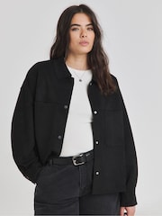 Simply Be Black Suedette Cropped Jacket - Image 1 of 4