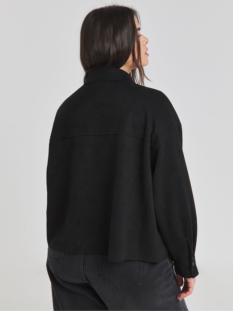 Simply Be Black Suedette Cropped Jacket - Image 2 of 4