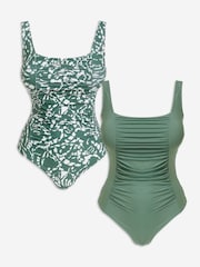 Simply Be Green Magisculpt Swimsuits 2 Pack - Image 1 of 5