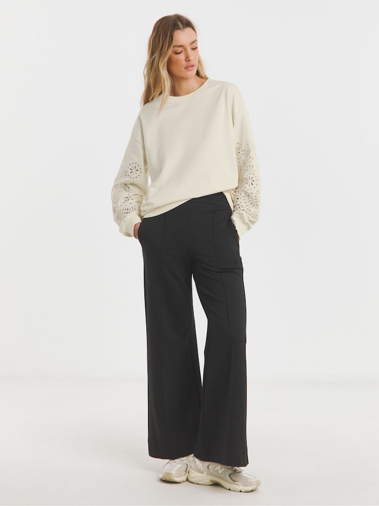 Simply Be Cream Cut Work Sleeve Sweatshirt - Image 4 of 4