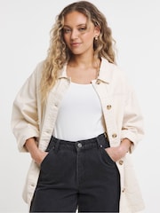 Simply Be Stone Utility Jacket - Image 1 of 4