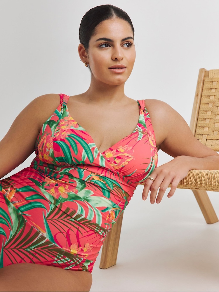 Simply Be Pink Magisculpt Lose Up To An Inch Swimsuit - Image 1 of 4