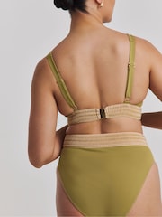Simply Be Green Elastic Detail Bikini Set - Image 2 of 4