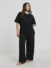 Simply Be Black Waffle Lounge Set - Image 1 of 4