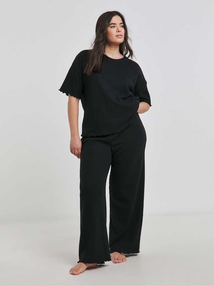 Simply Be Black Waffle Lounge Set - Image 1 of 4