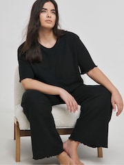 Simply Be Black Waffle Lounge Set - Image 4 of 4