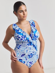 Simply Be Magisculpt Halter Neck Ruffle Swimsuit - Imagen 4 de 4
