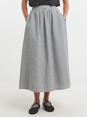 Simply Be Black Gingham Full Maxi Skirt - Image 2 of 4