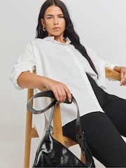 Simply Be White Relaxed 100% Cotton Poplin Shirt - Image 1 of 4