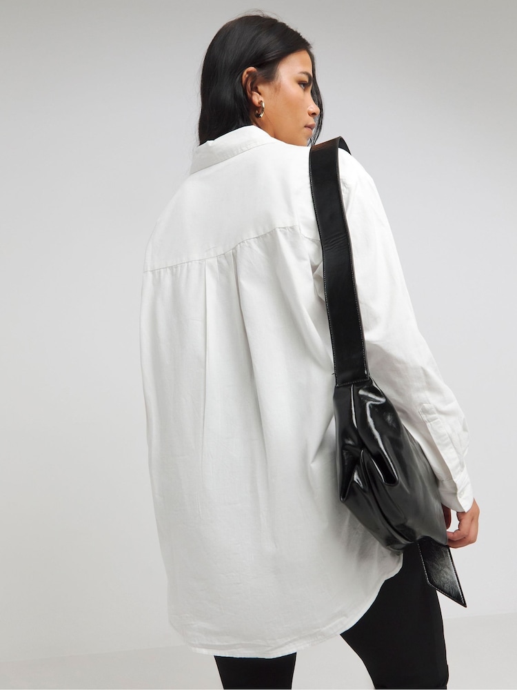 Simply Be White Relaxed 100% Cotton Poplin Shirt - Image 2 of 4