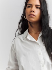 Simply Be White Relaxed 100% Cotton Poplin Shirt - Image 3 of 4
