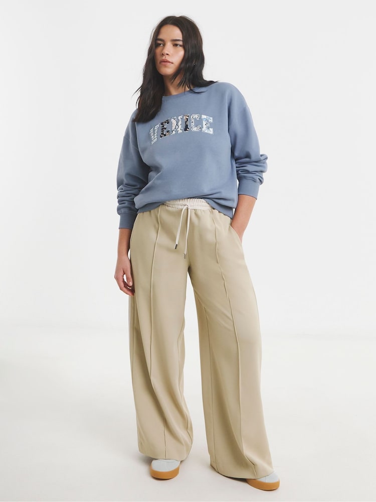 Simply Be Blue Venice Slogan Sweatshirt - Image 2 of 4 Simply Be Blue Venice Slogan Sweatshirt - Image 2 of 4